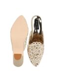 Gold-Toned & Silver-Toned Embellished Ethnic Block Mules 3